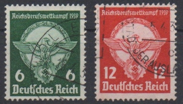 Michel Nr. 689 -690, Reichsberufswettkampf gestempelt.